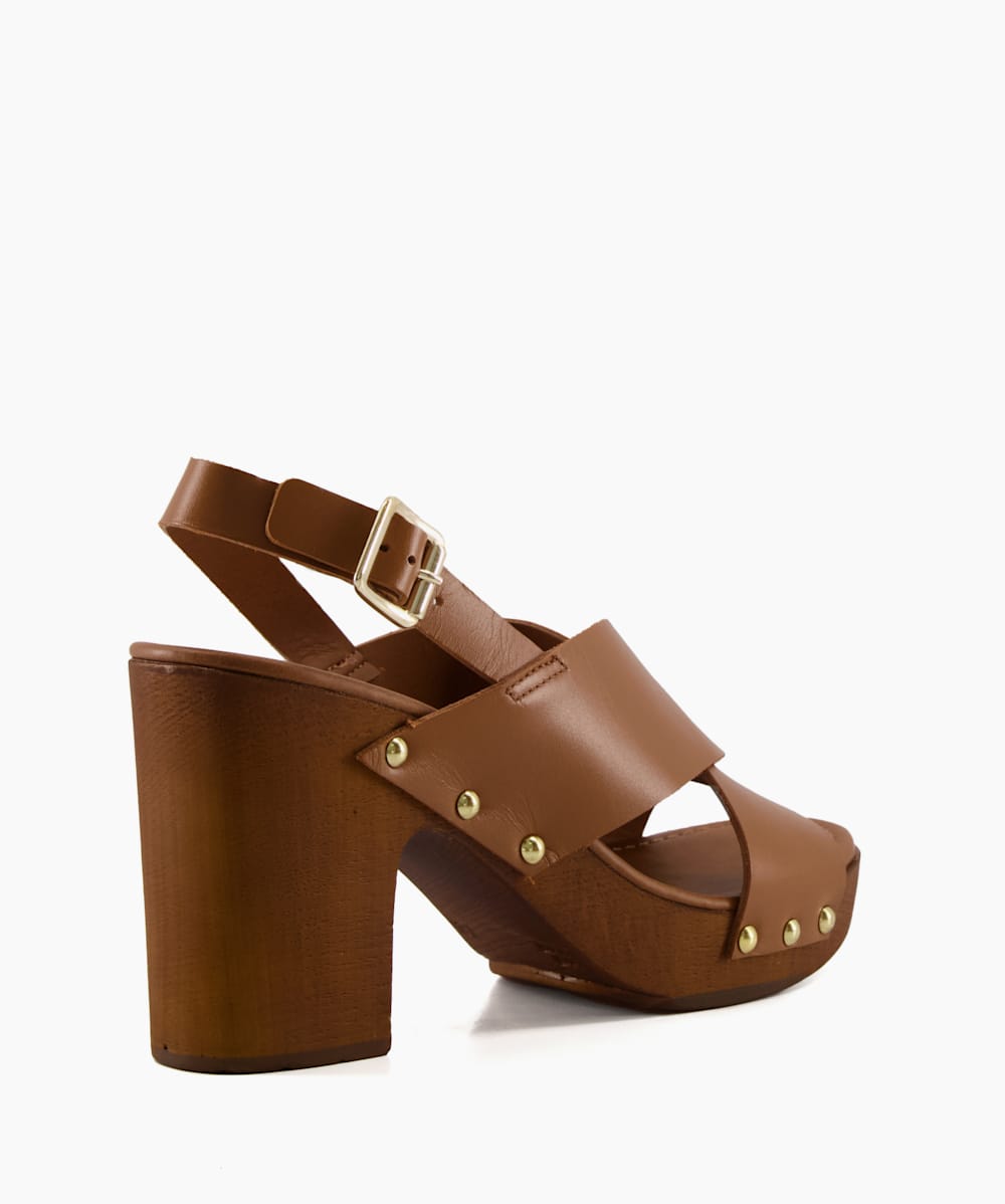 Tan clog heels store