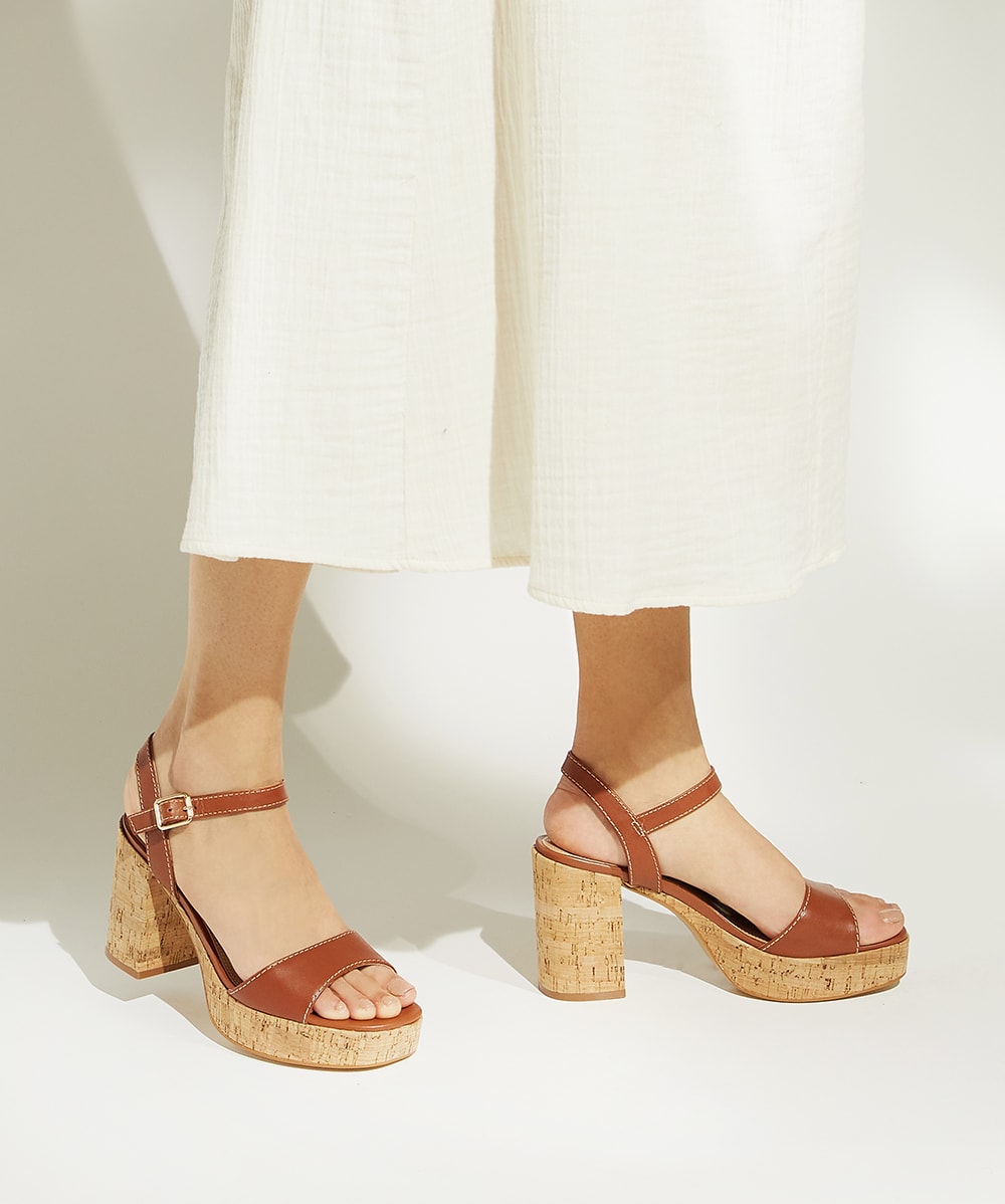 Tan sandals store platform