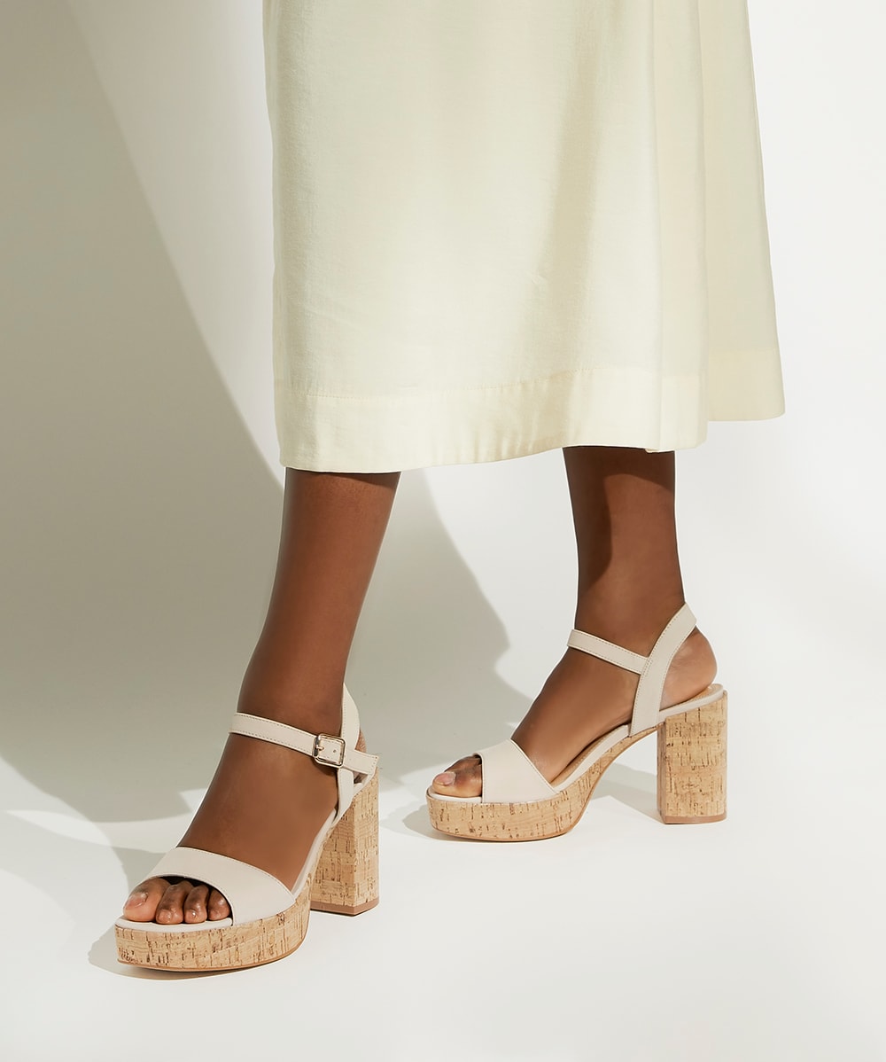 Cork heel platform sandals outlet