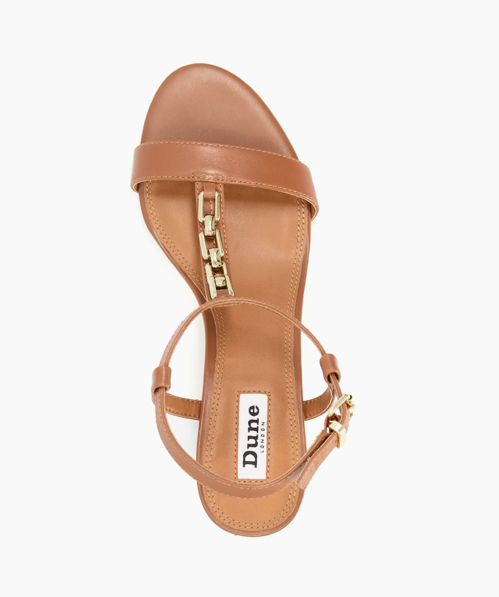 Just Tan Chain Detail Sandals Dune London