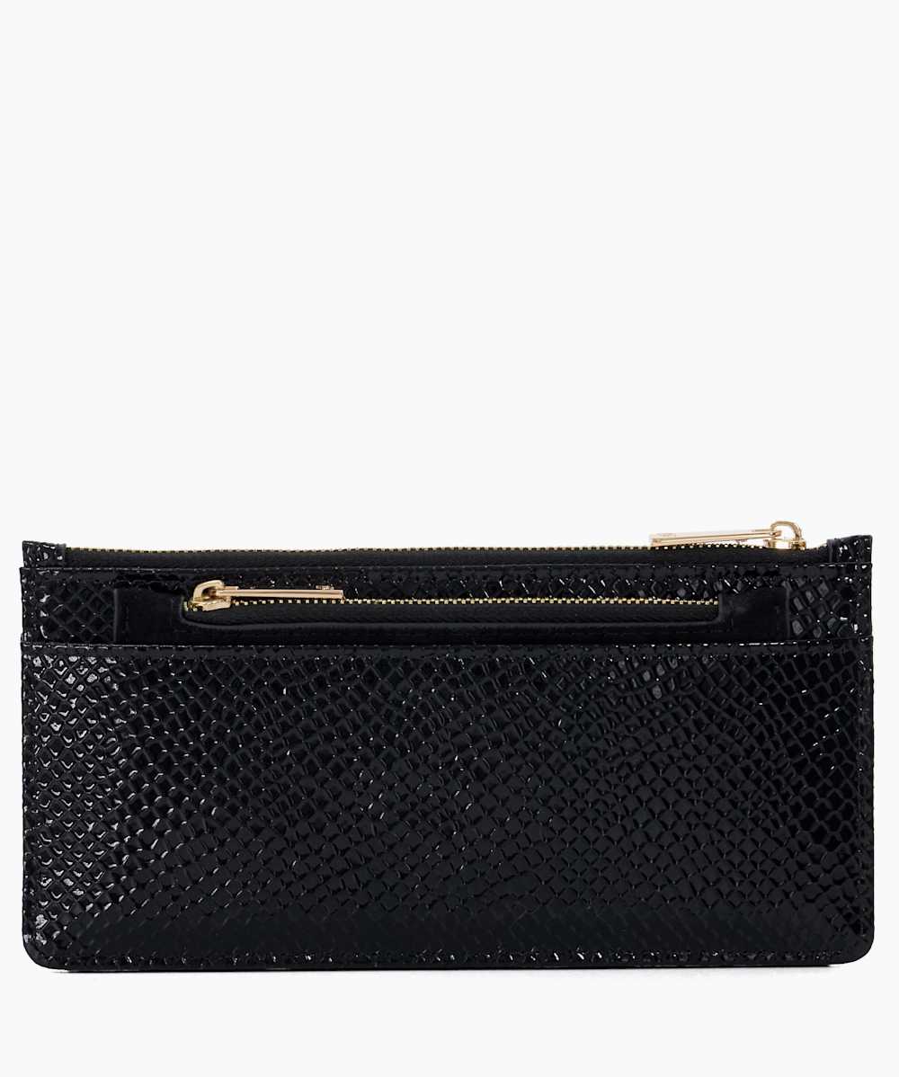 Karlos Black Turn Lock Croc Effect Purse Dune London
