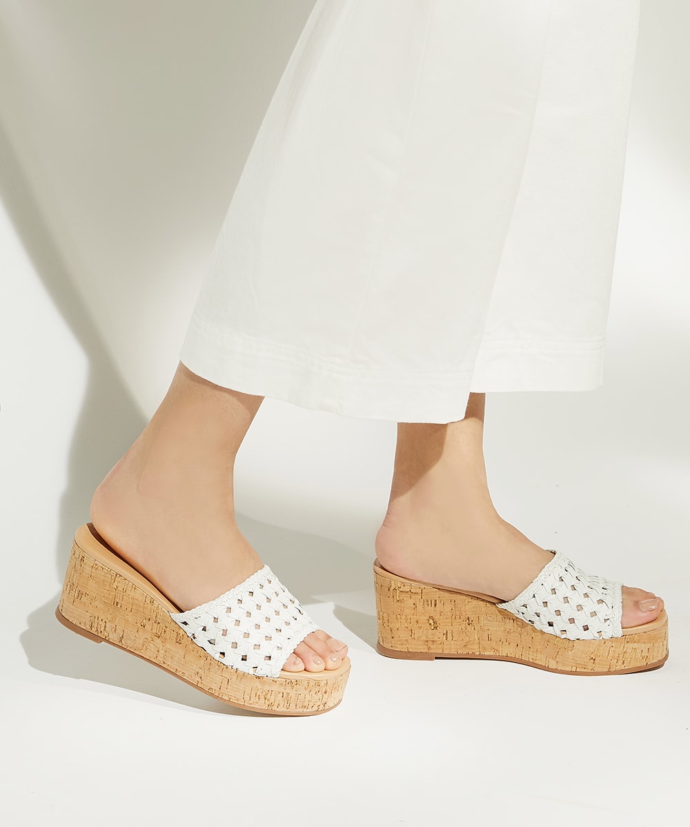 White cheap wedges dune