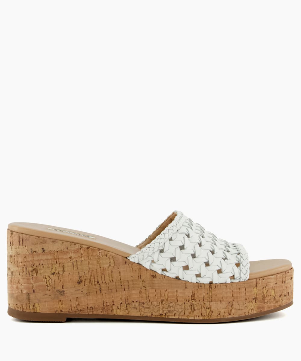 White cork wedge sandals shop