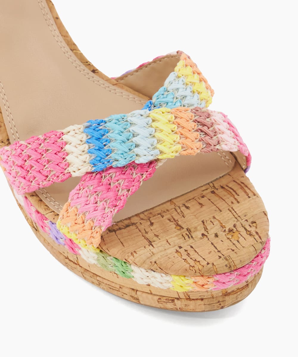 Cork sole wedge sandals top