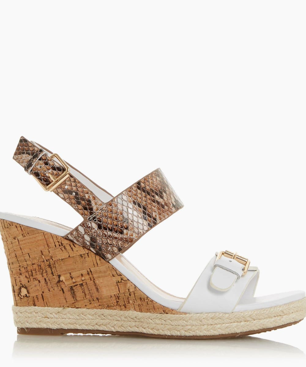 White leather wedge best sale sandals