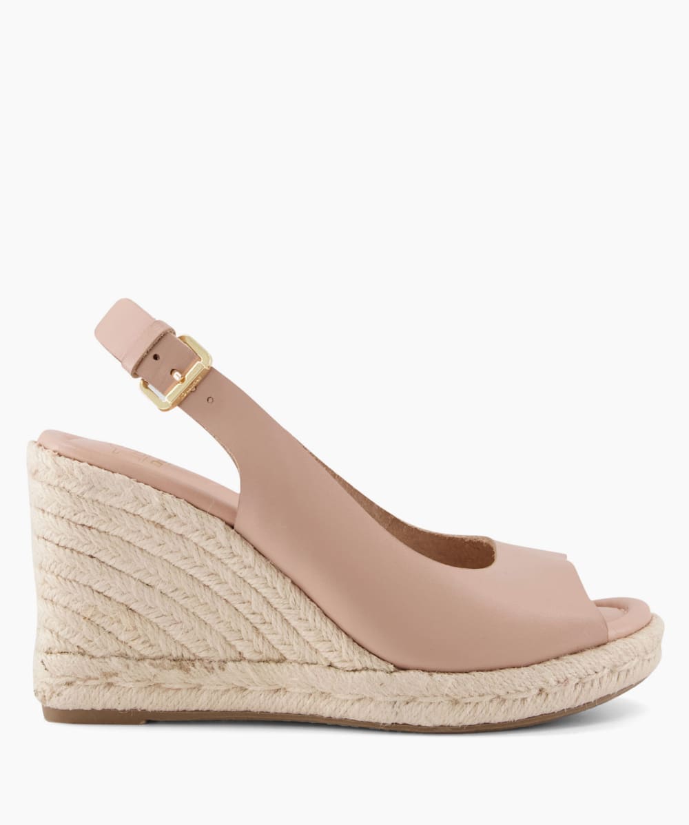 Blush pink wedge best sale shoes