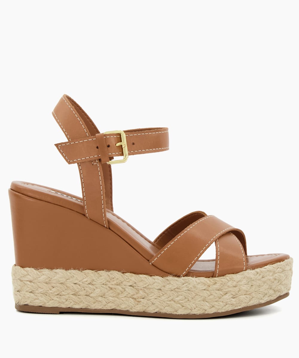 Kind Tan Espadrille Wedge Heel Sandals Dune London