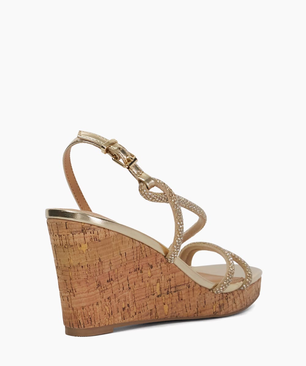 Golden wedge heels top