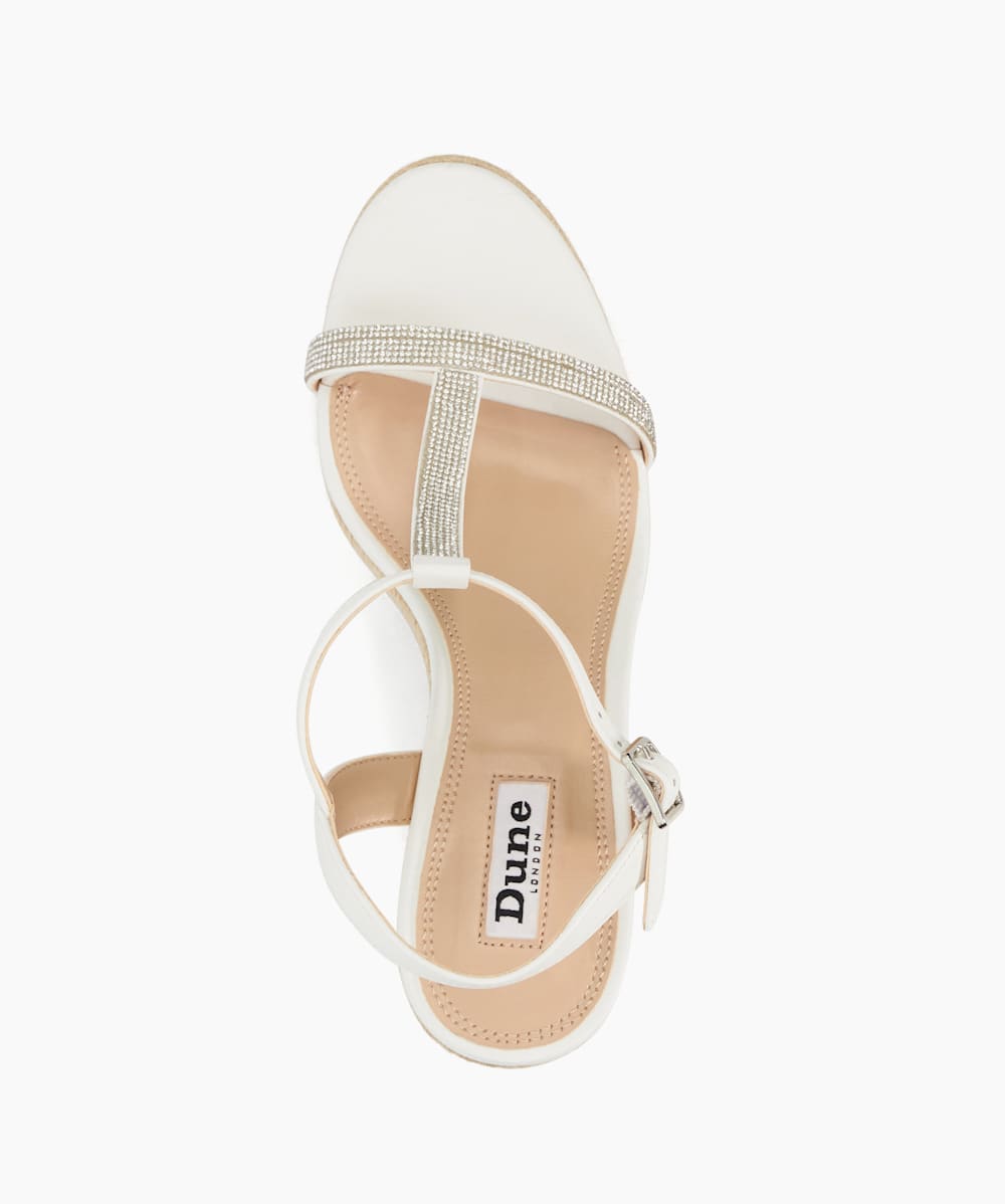 Ladies diamante wedge sandals outlet