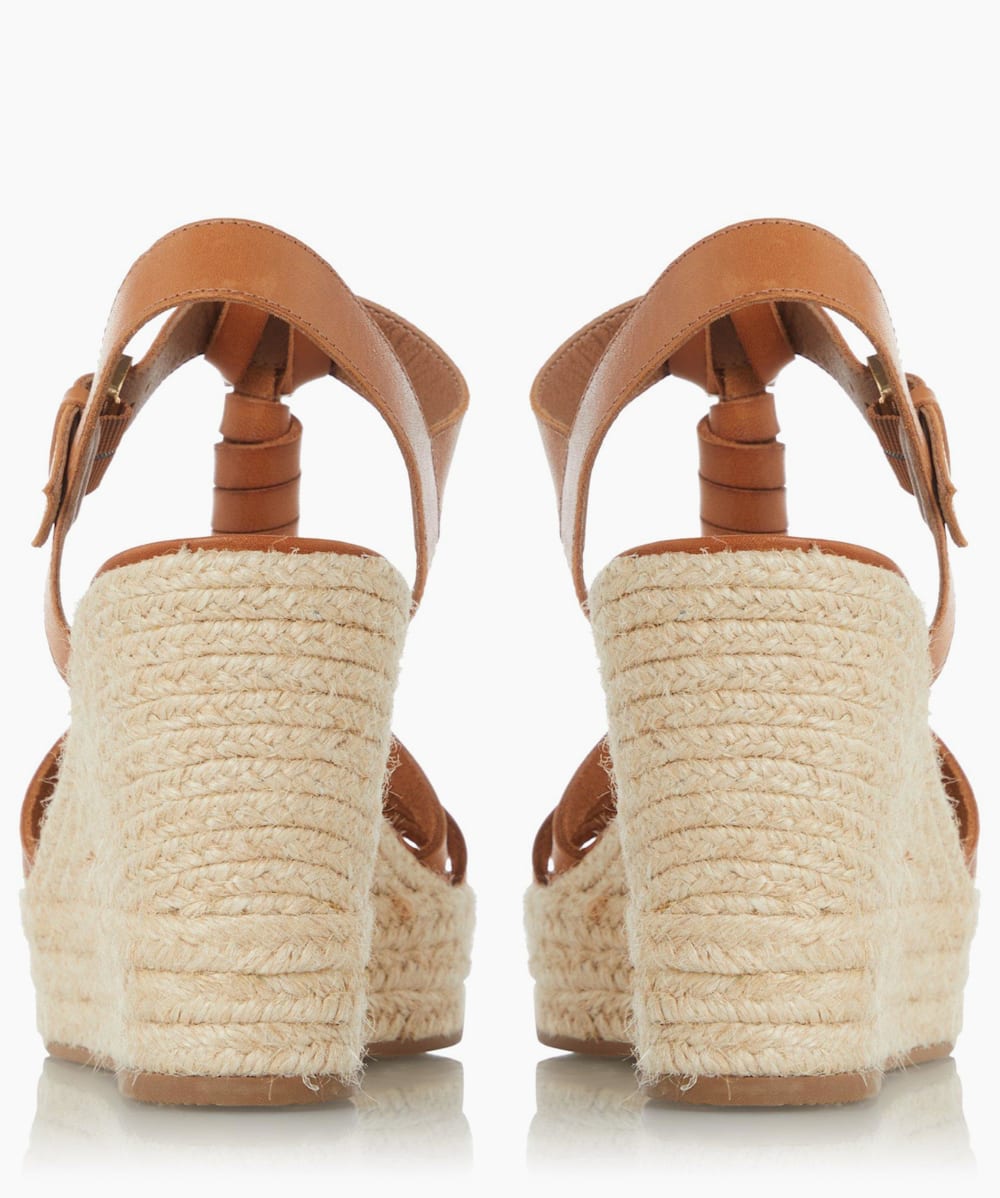 Kofu Tan Espadrille Wedge Sandals Dune London