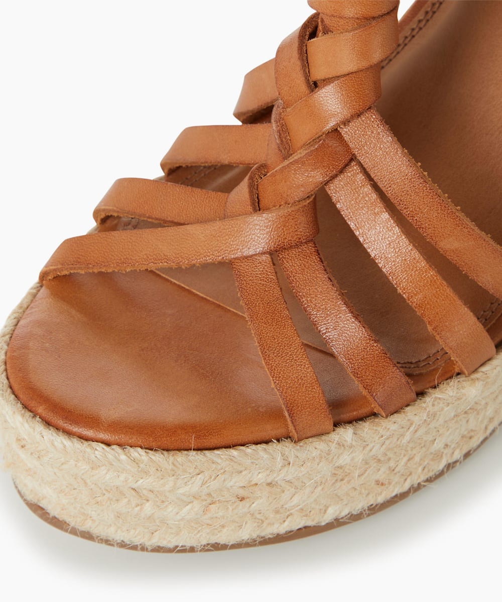 Tan suede cheap wedge sandals