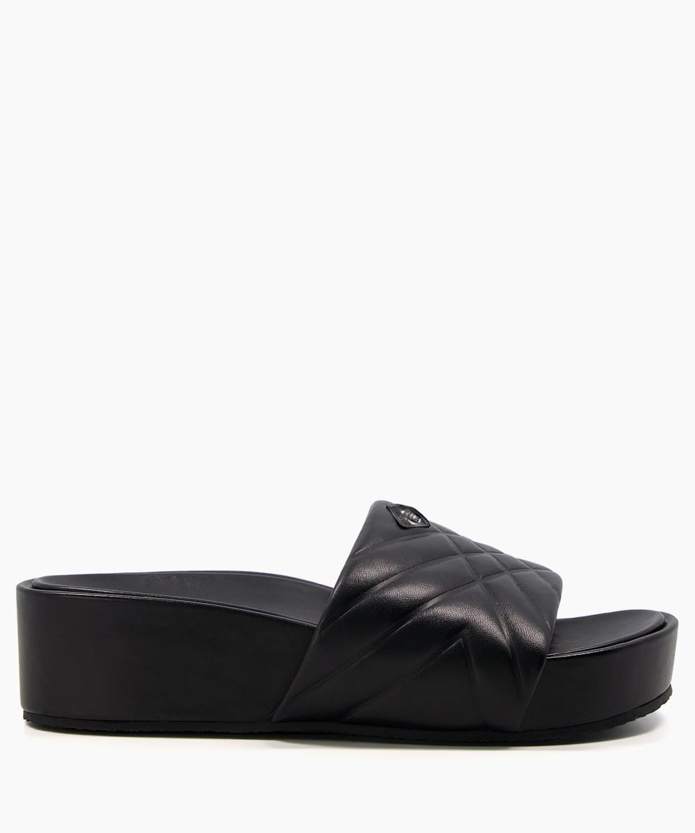 Black flatform sliders on sale