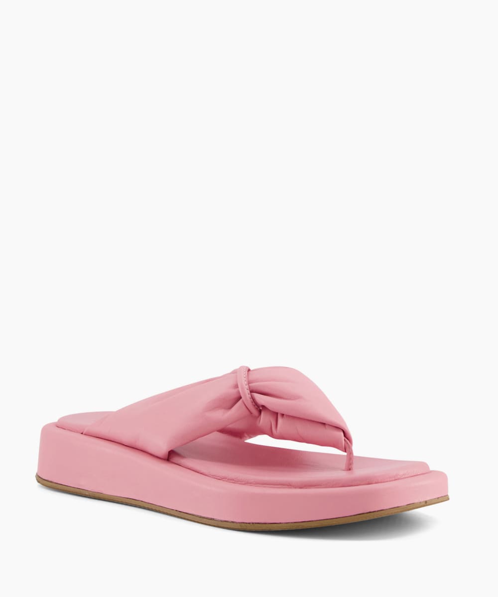 Pink leather flip hotsell flops