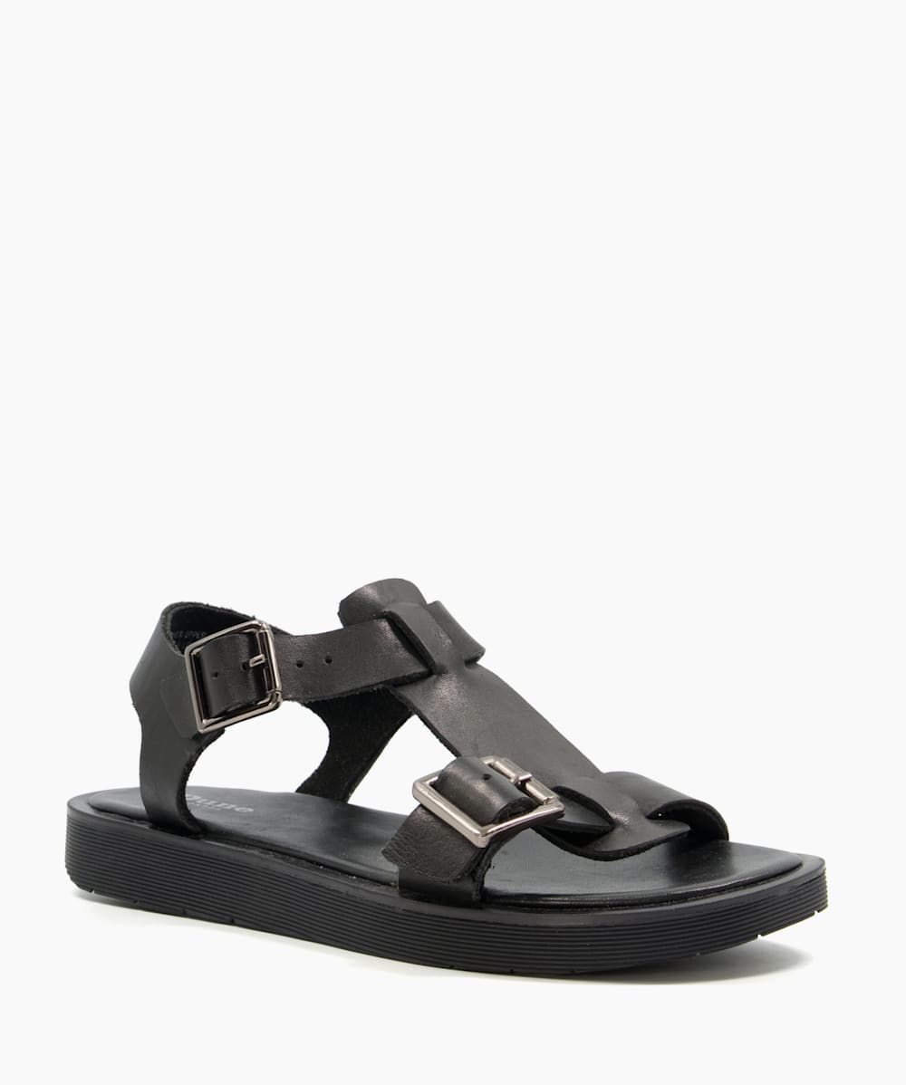 Black flat chunky sandals new arrivals