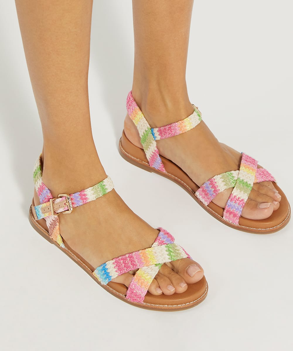 Rainbow flat sandals deals