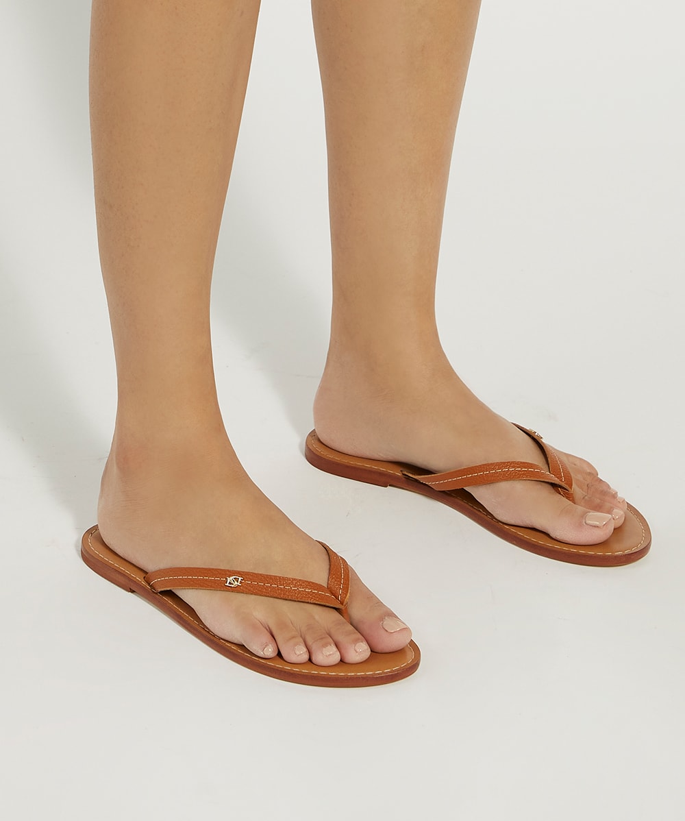 Rainbow tan flip flops on sale