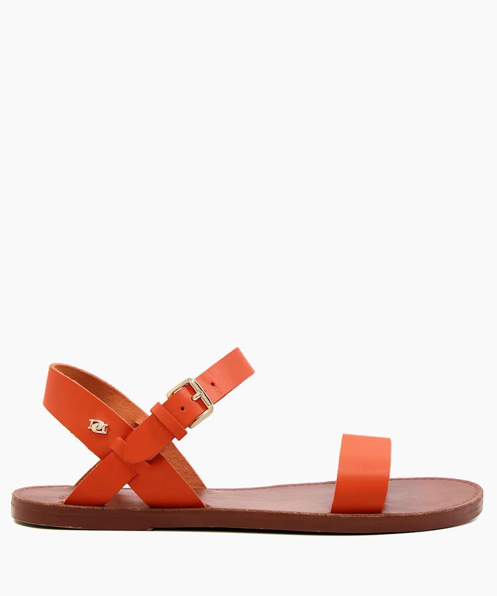 Womens orange flat sandals discount
