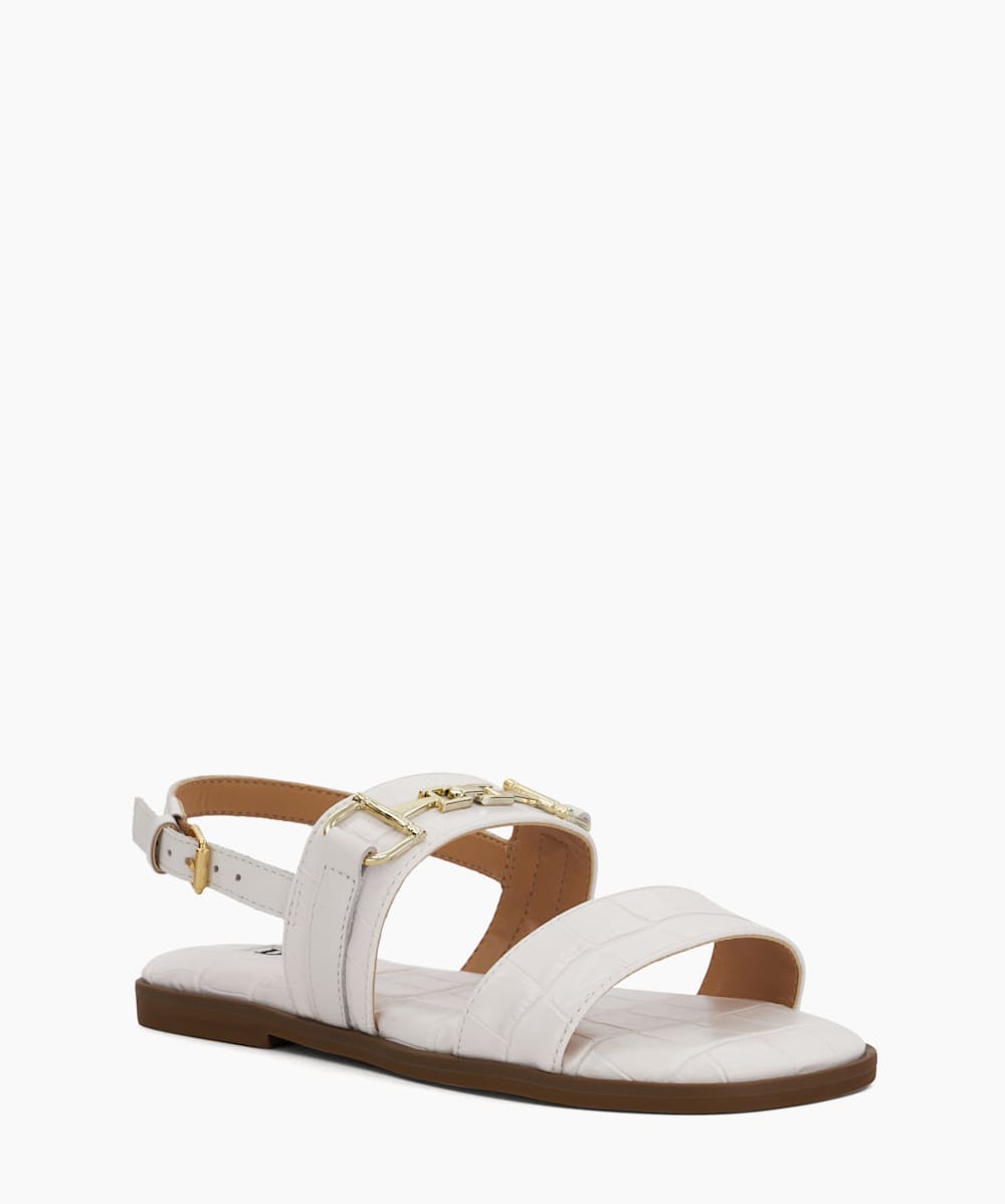 Dune white flat sandals 2025