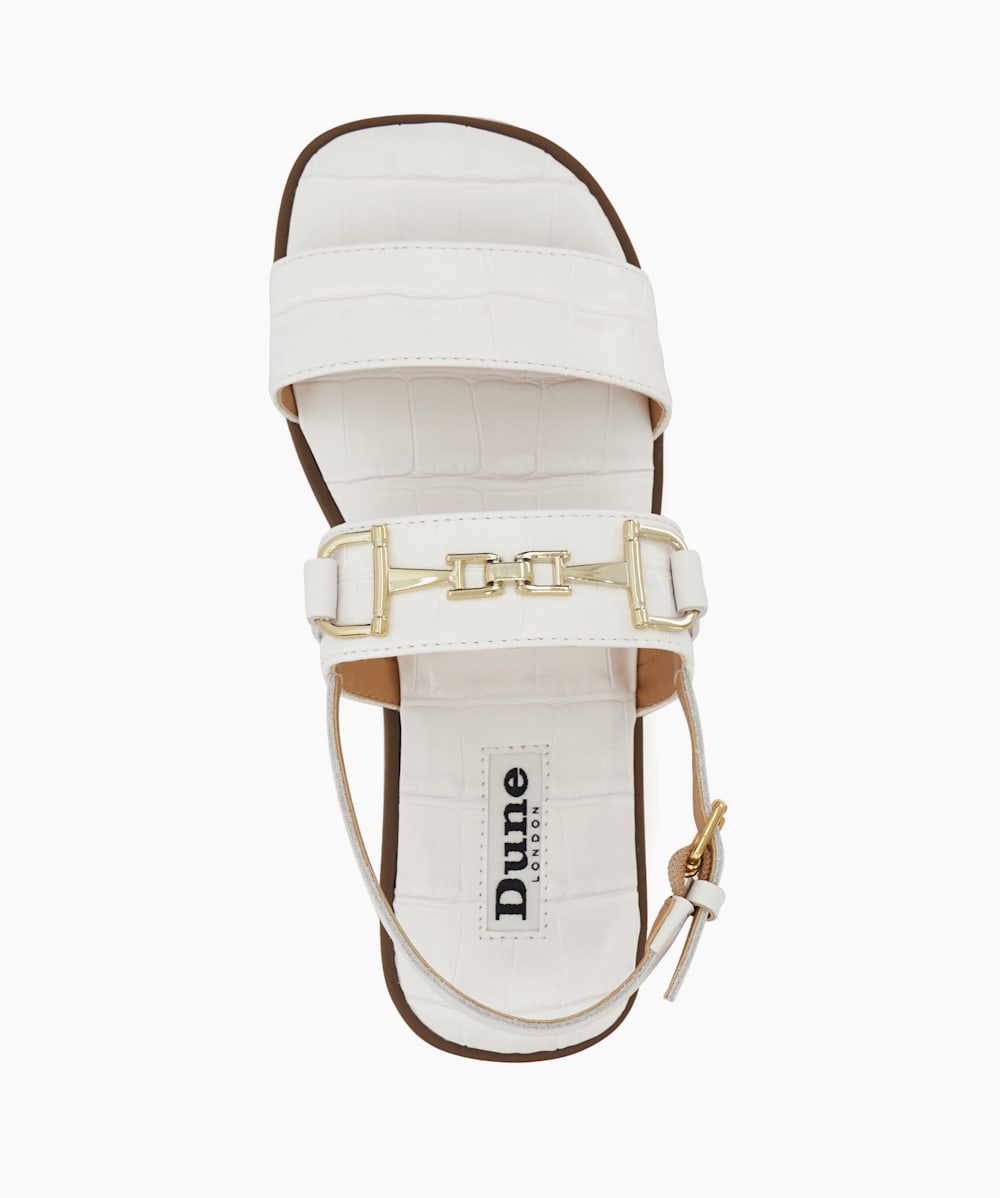 Dune white flat sales sandals