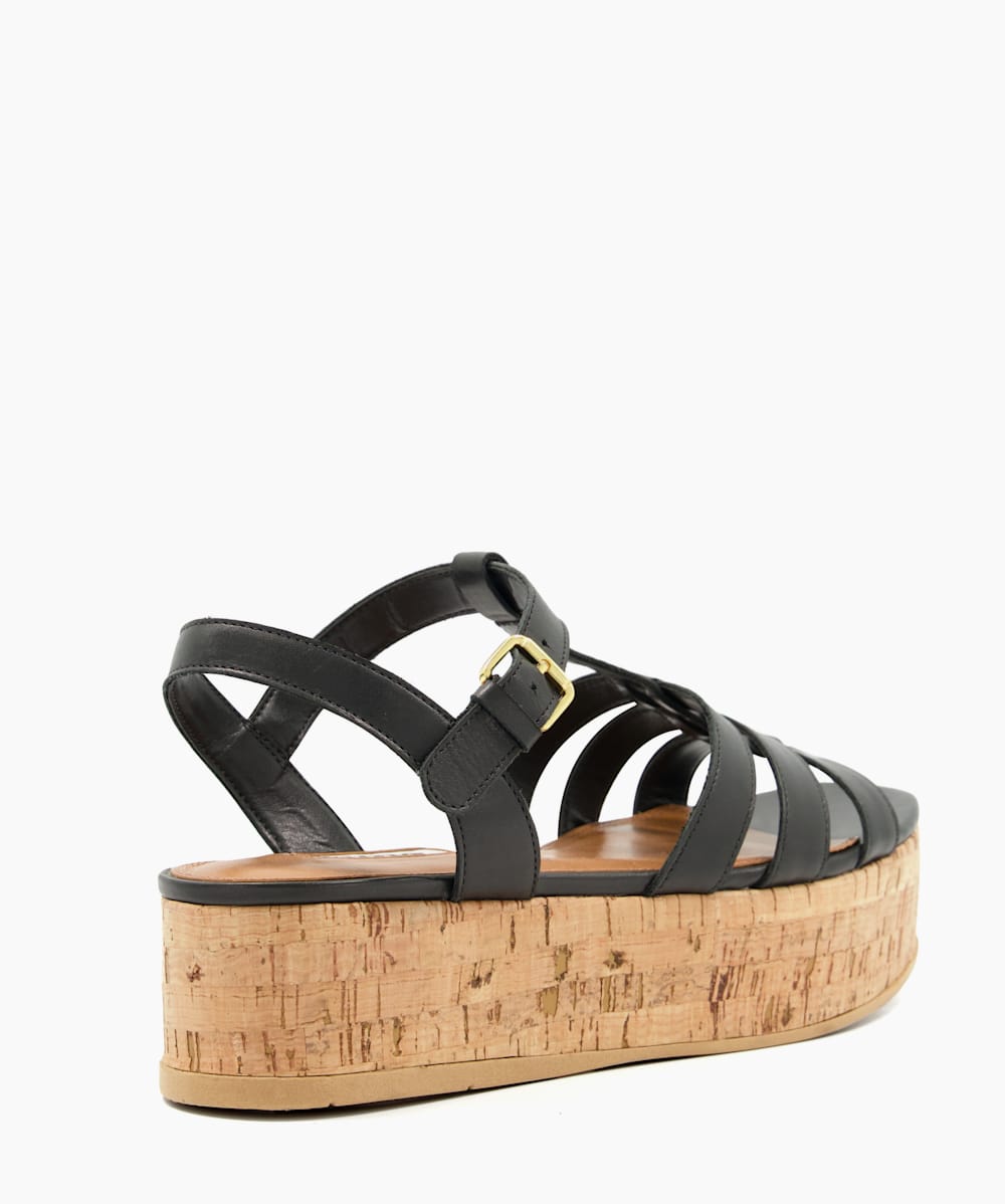 Marlon leather and logo sale flatform sandal