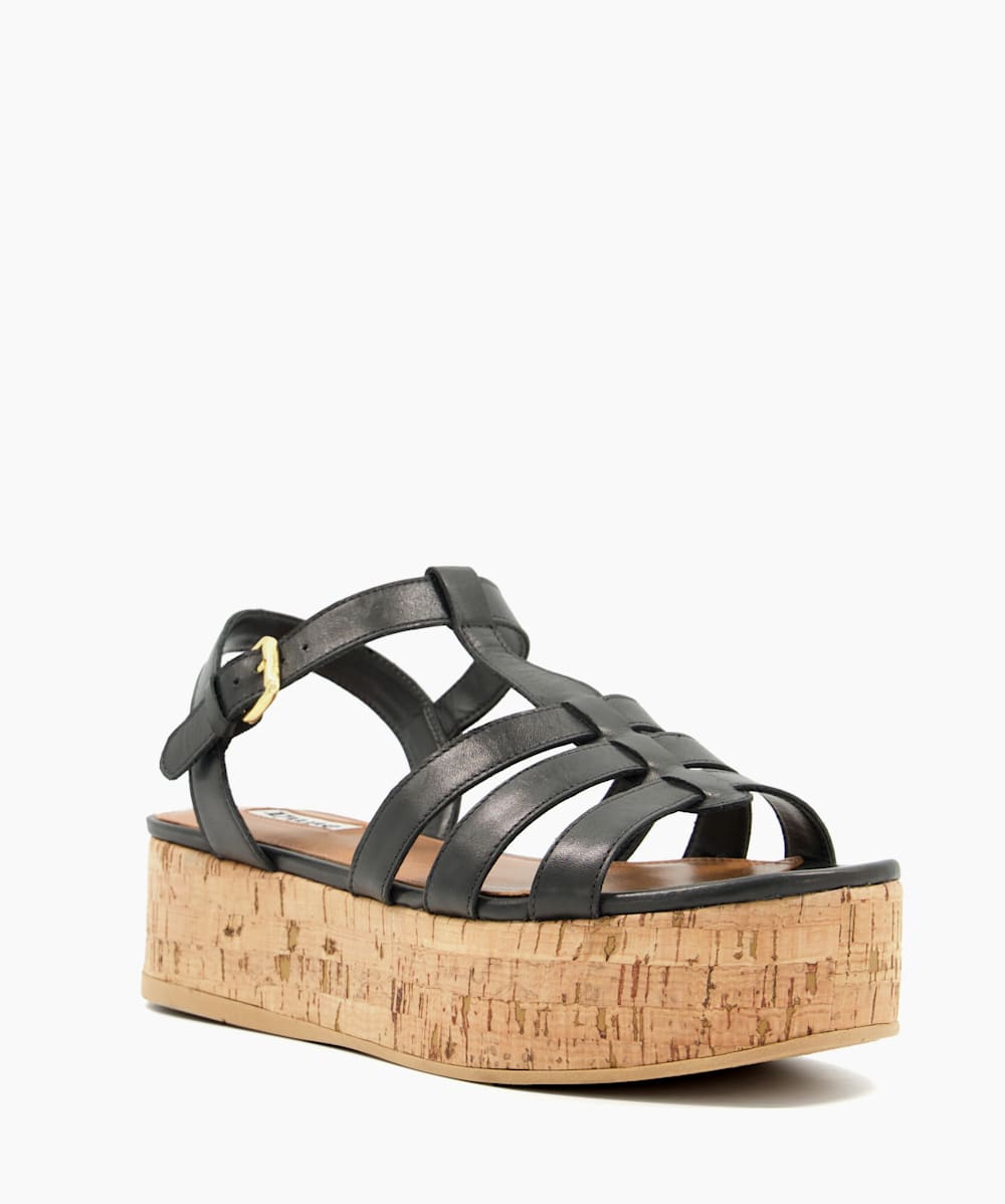 Marlon leather and logo sale flatform sandal