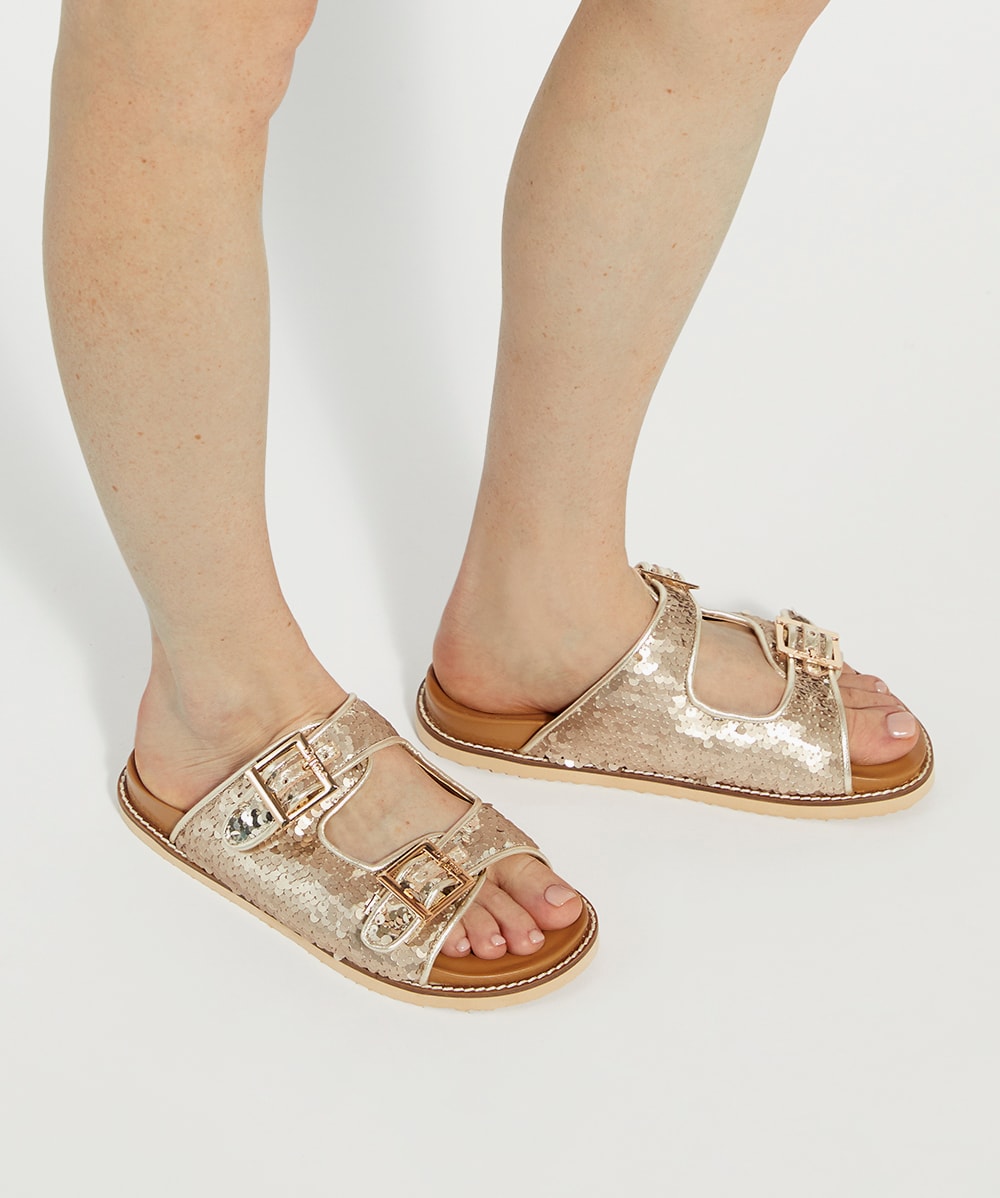 Copper gold sandals clearance