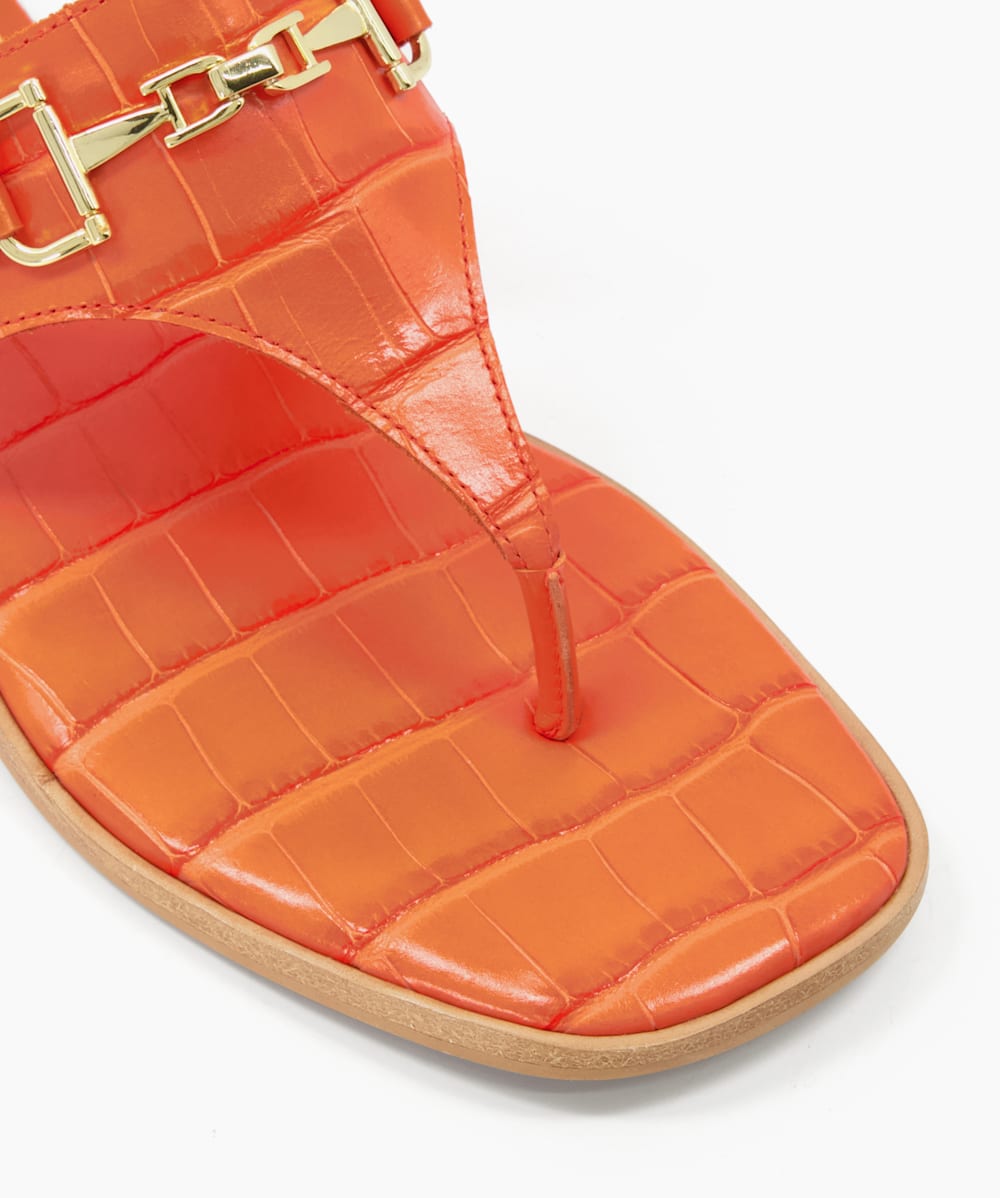 Orange slip on sandals discount