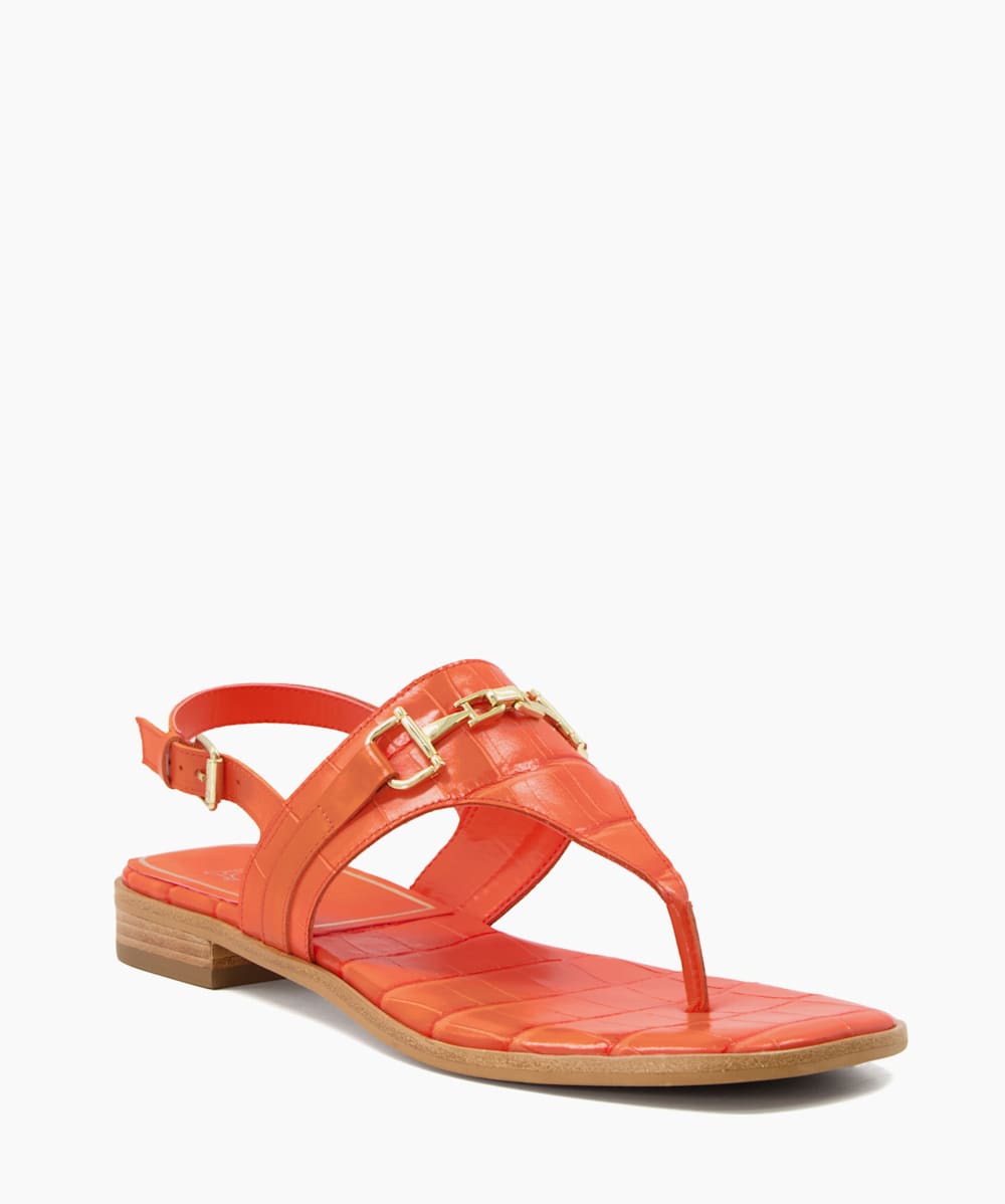 Lexley Orange Casual Thong Strap Sandals Dune London