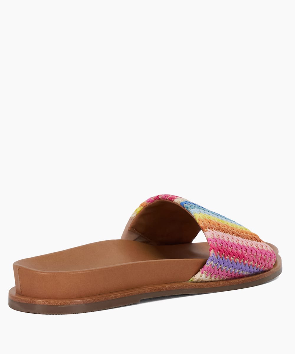 Lilas Multi Rainbow Woven Slip on Mules Dune London
