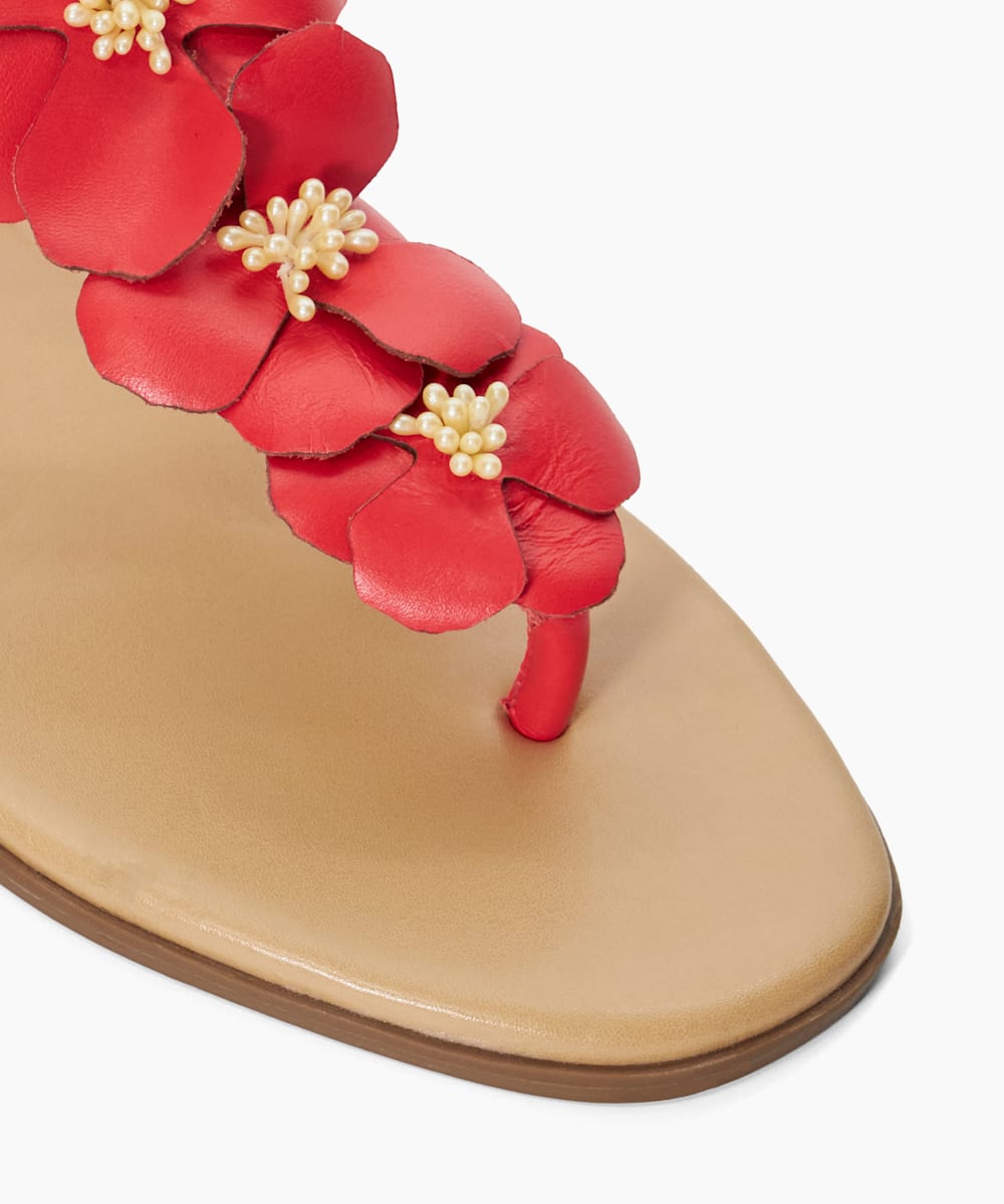 Red floral sandals new arrivals