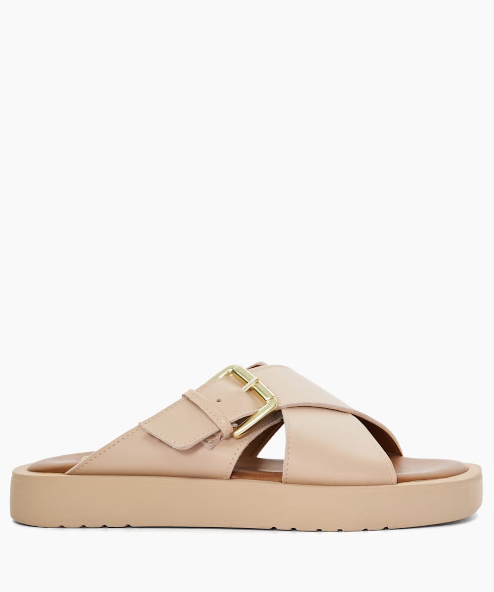 Blush top leather sandals