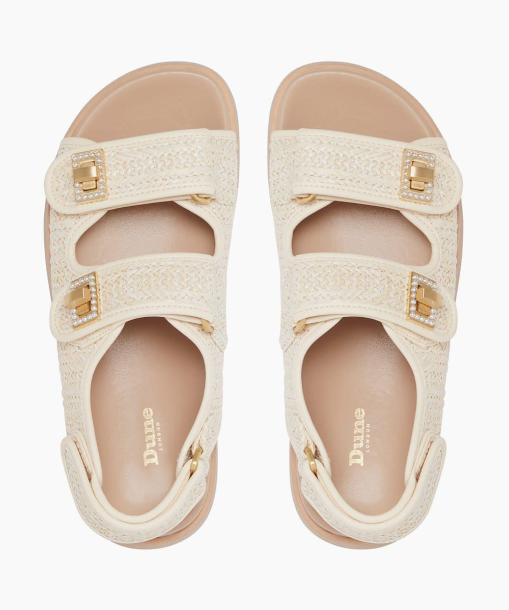 Double strap flat sandals hotsell