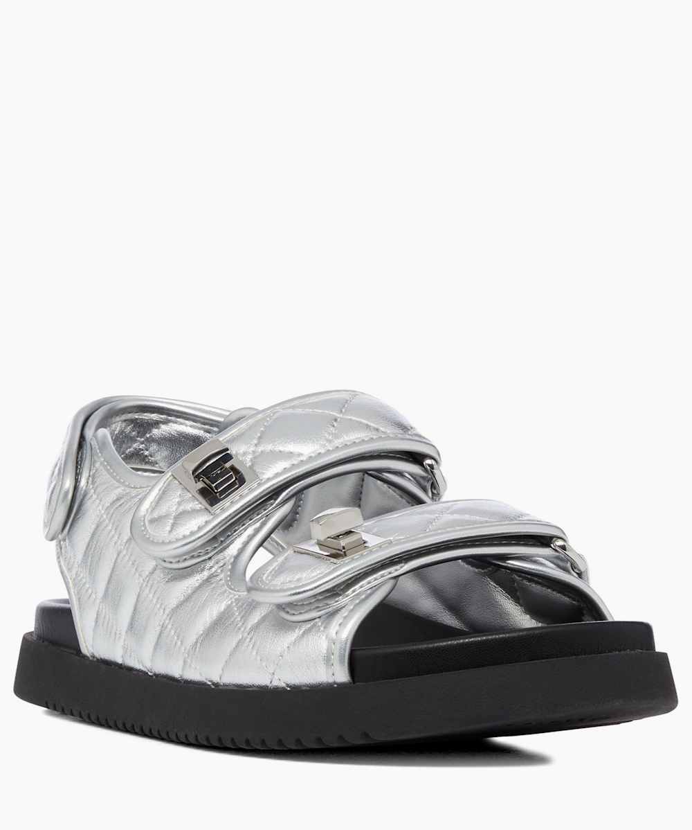 Dune silver hot sale flat sandals