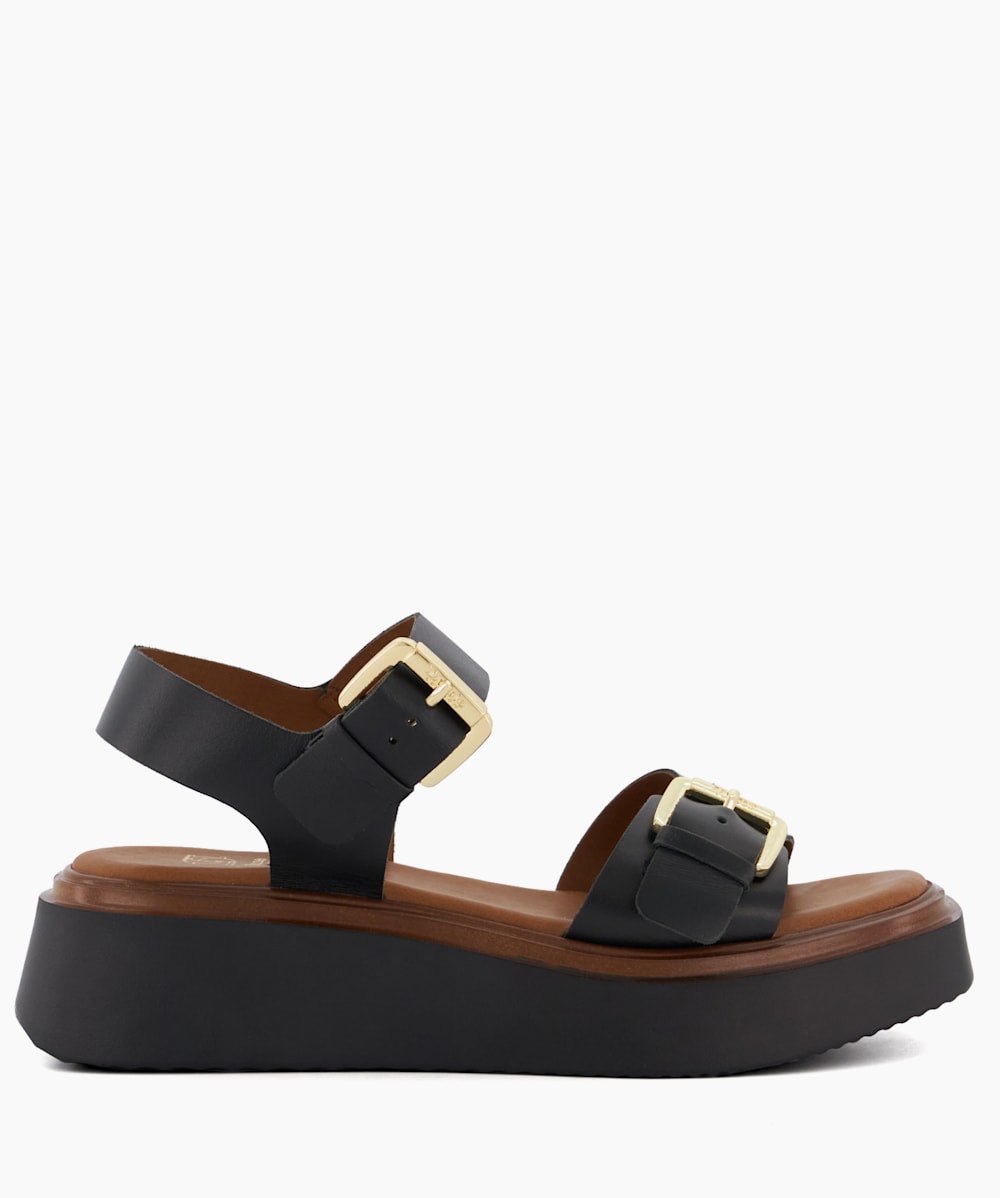 Loells Black Casual Flatform Sandals Dune London
