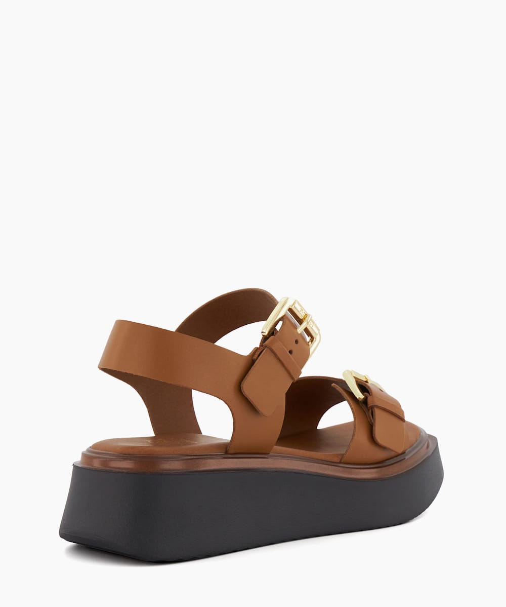 Tan leather flatform sandals new arrivals