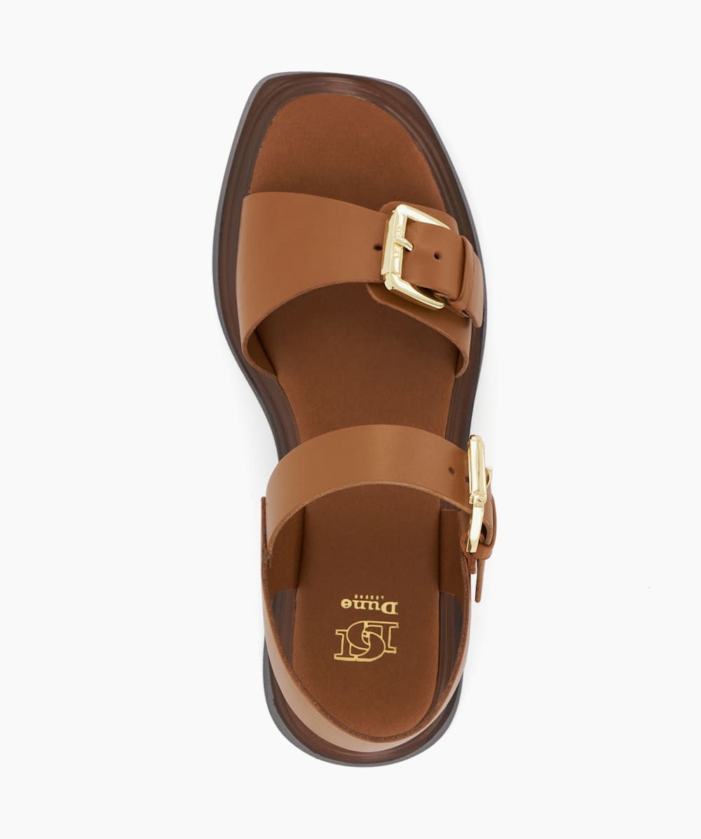 Dune tan leather sandals discount