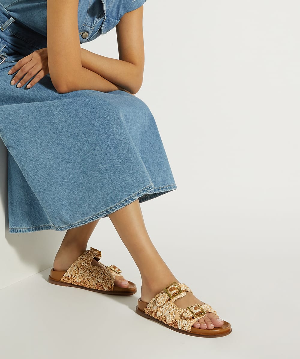 Dune raffia 2025 sandals
