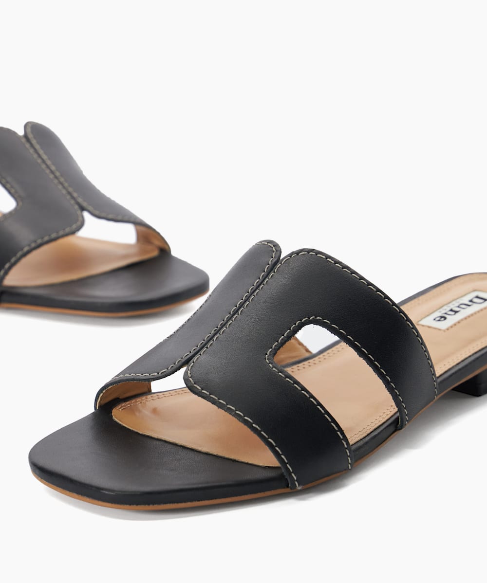 Dune loupe leather sandals top