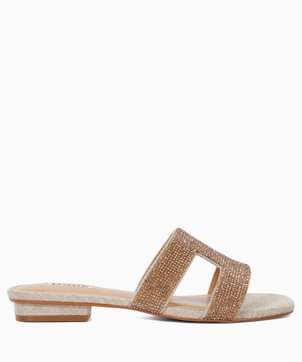 Dune loupe sandals hot sale gold