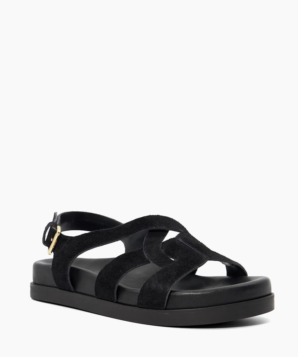 Suede sandals flat 2025
