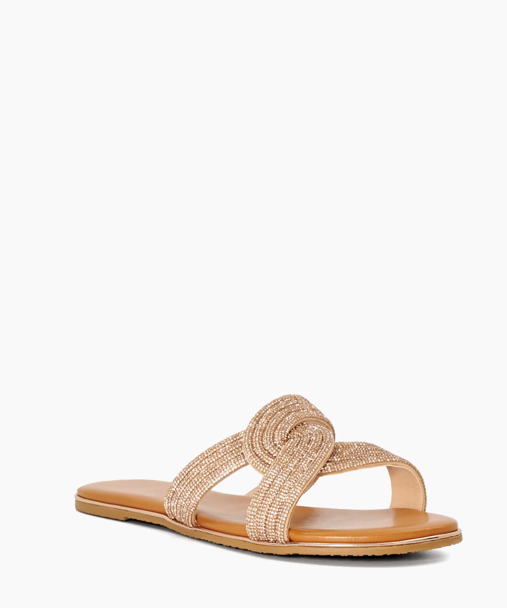 Dune rose gold flat sandals sales
