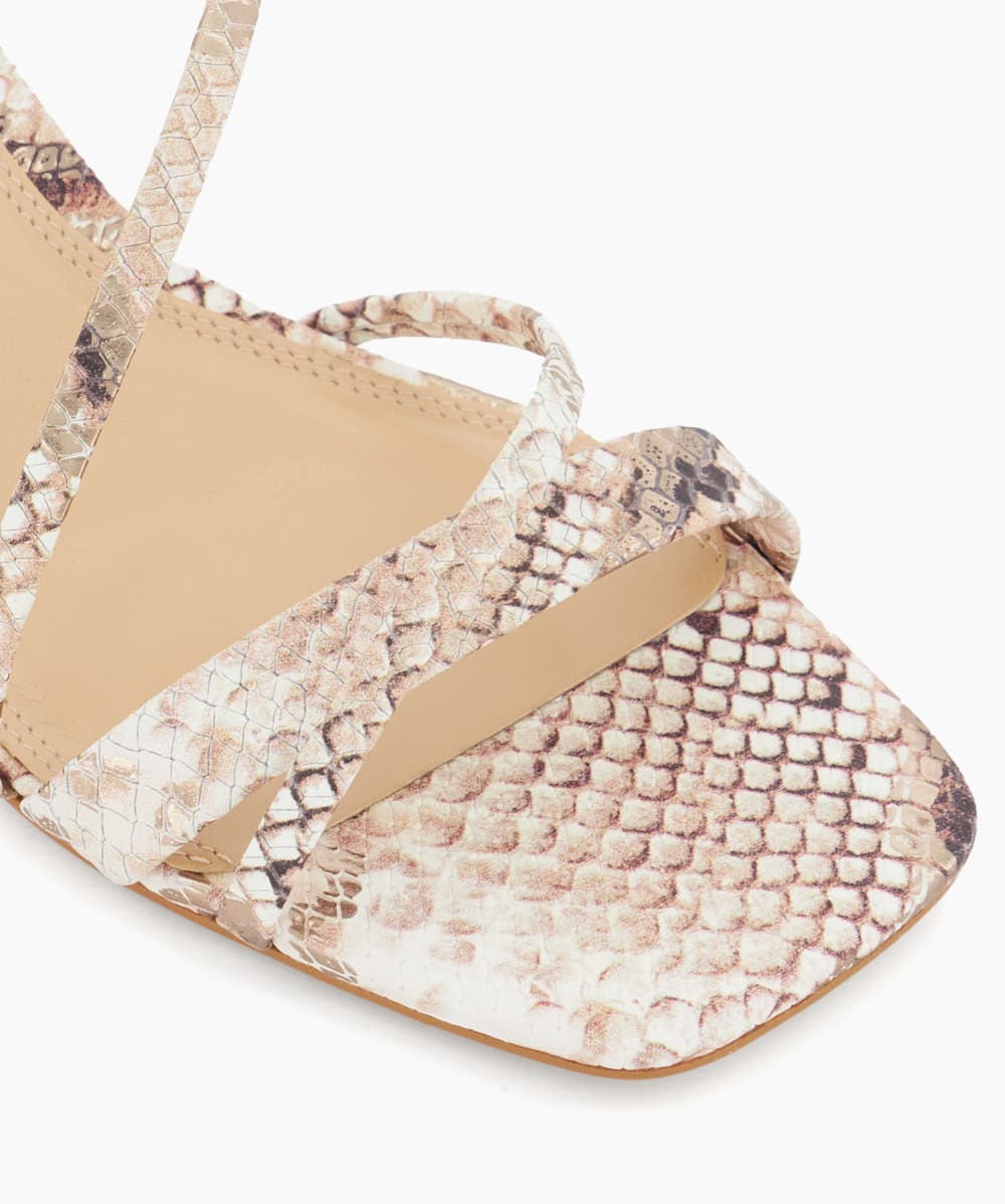 Madely Reptile Reptile Print Leather Kitten Heel Sandals Dune