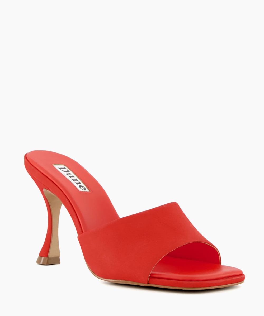 Red open toe mules hot sale