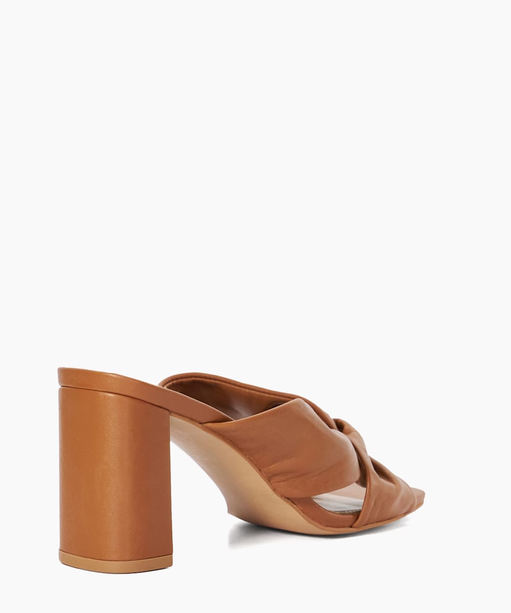Tan mules online block heel