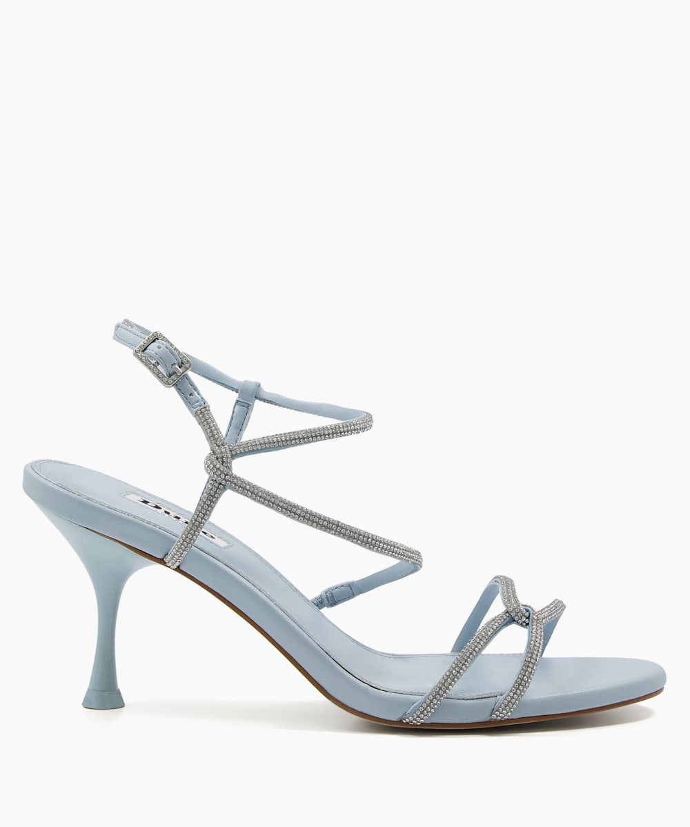 Majestys Blue Sparkle Strappy Sandals Dune London
