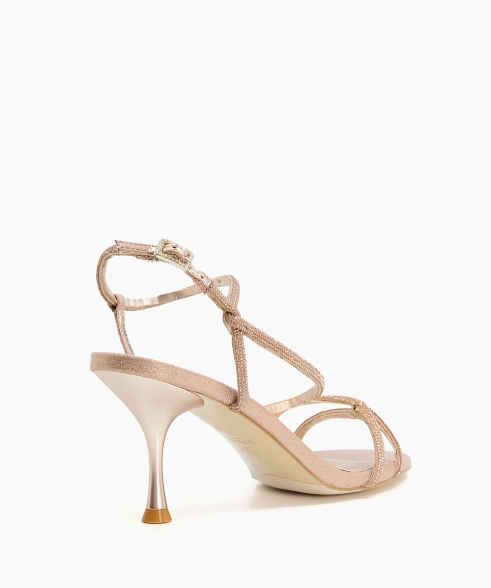 Dune gold strappy hotsell sandals