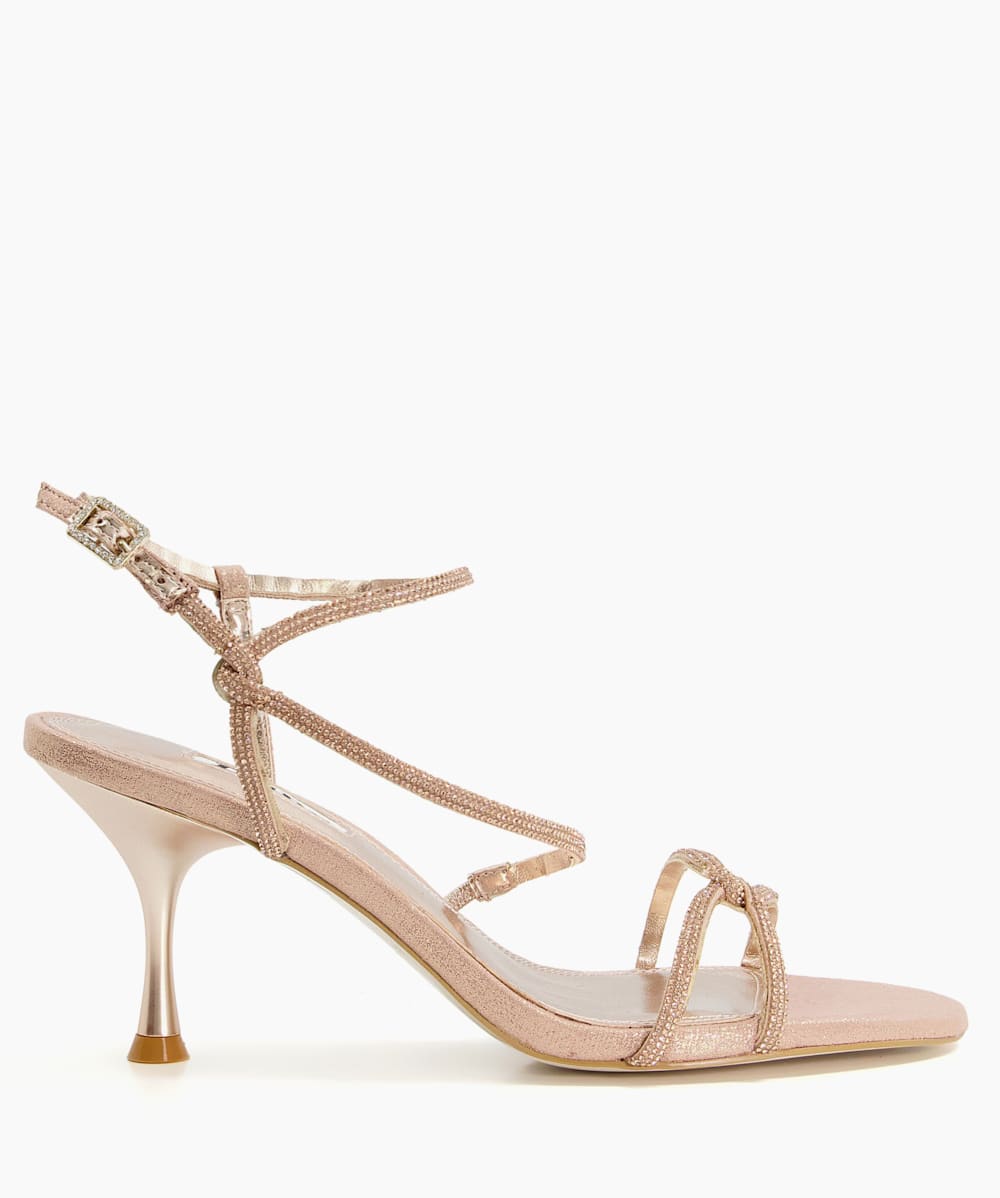 Majestys Gold Sparkle Strappy Sandals Dune London
