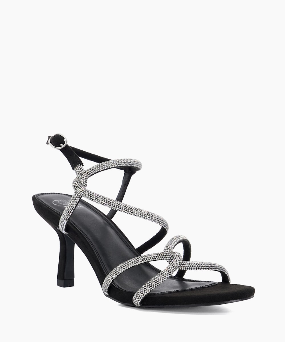 Black embellished heeled sandals top