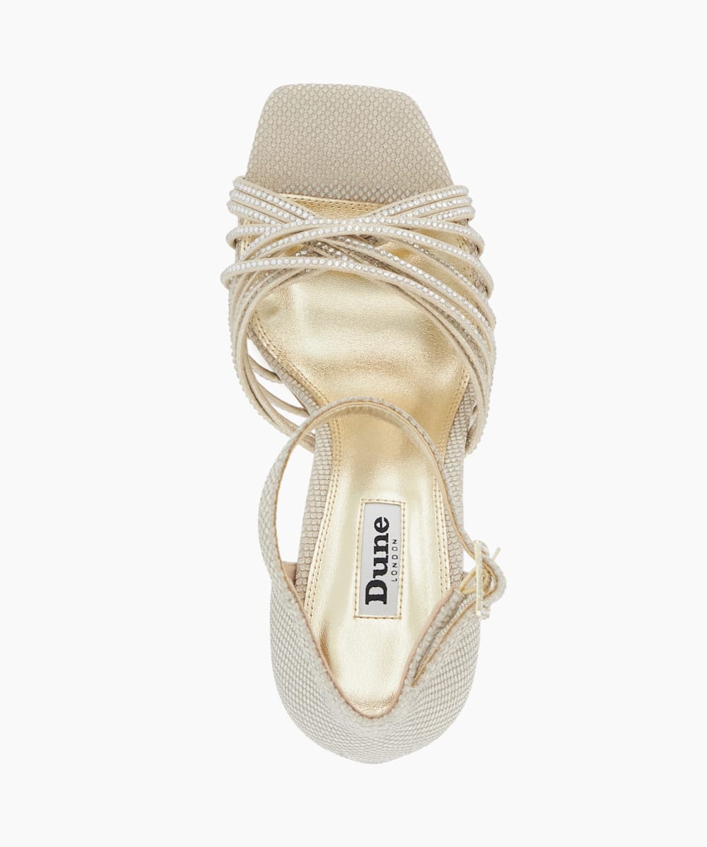 Dune gold strappy sandals hot sale