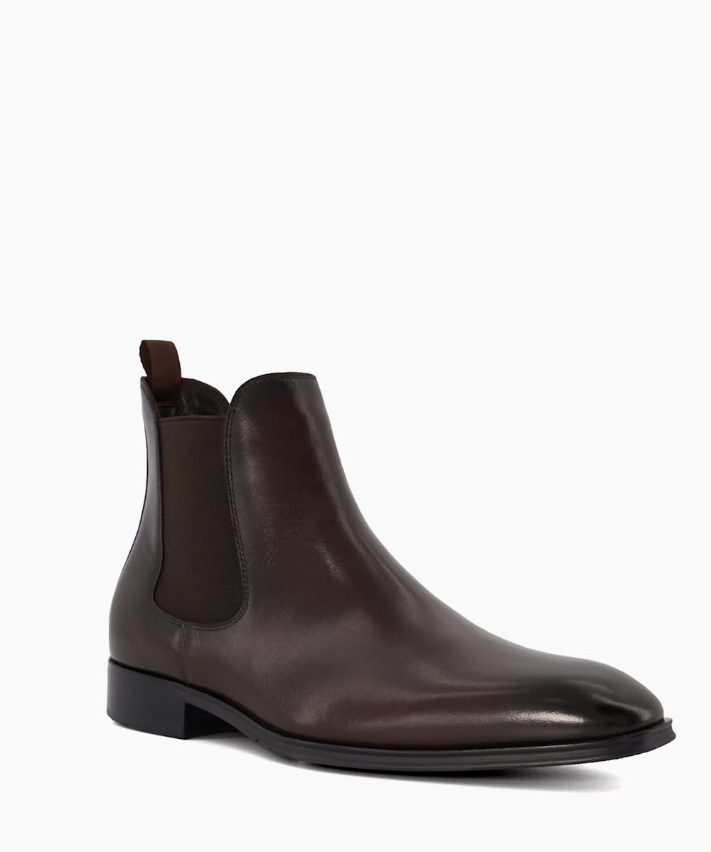 Dark brown leather chelsea boots hot sale